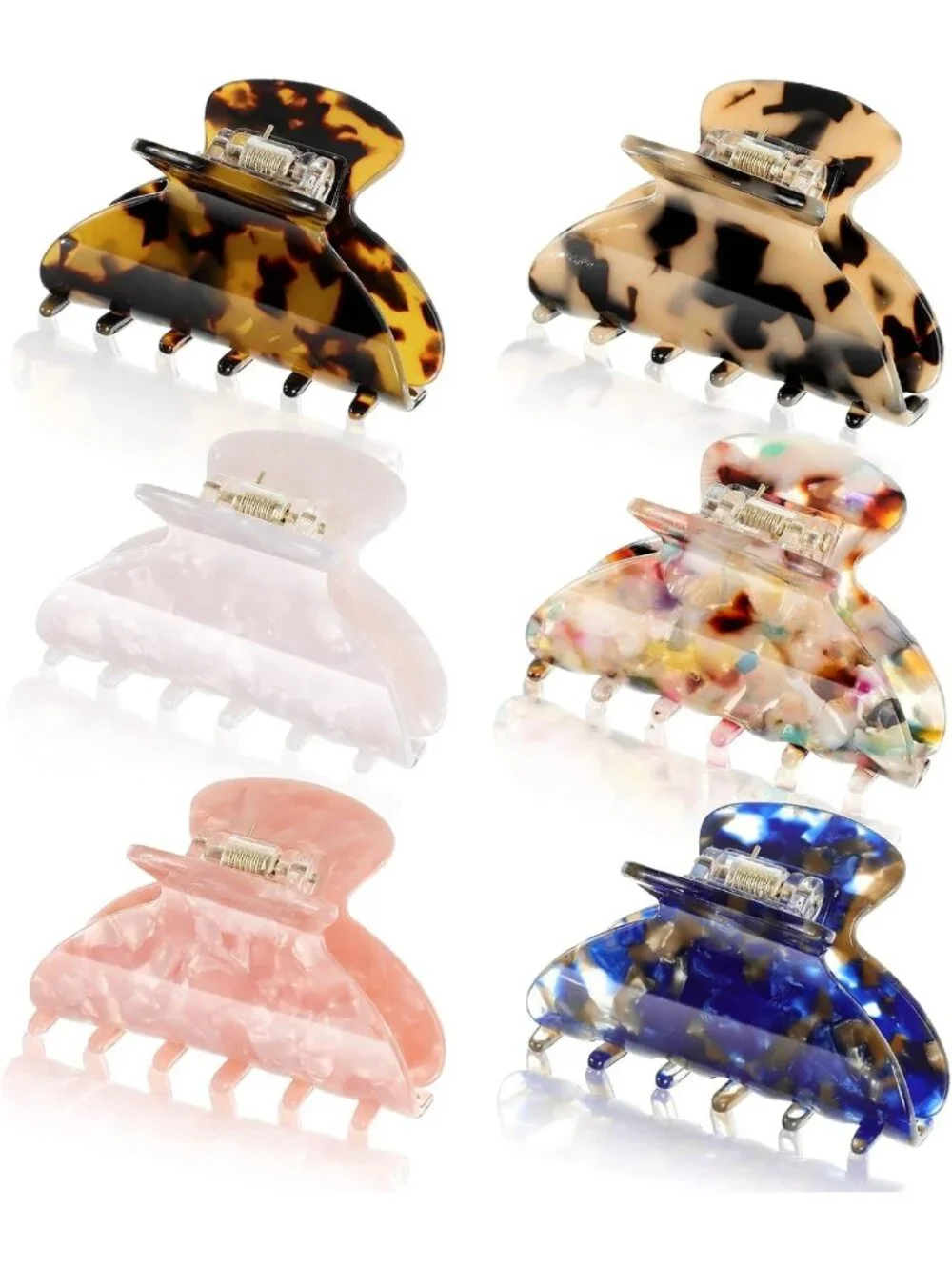 Colorful Medium Hair Claw Clips for Thin Hair | Tortoise Shell, Non-Slip Grip
